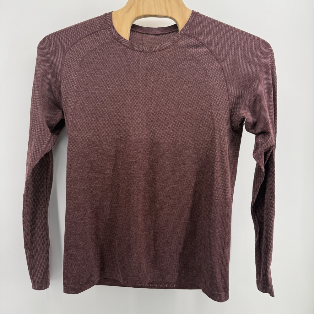 Lululemon Metal Vent Tech Long Sleeve Shirt Mens Large Heathered Burgundy Red
